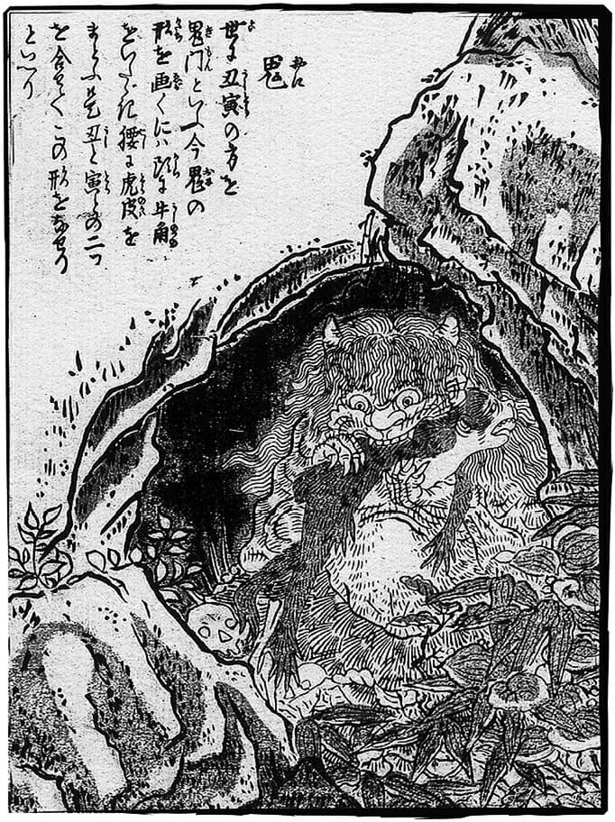 Ukiyo-e prent van een oni door Toriyama Sekien, uit de Gazu Hyakki Yagyo
